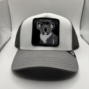 The Farm Koala Slumped Goorin Brothers Trucker Hat Gray/White Mesh Snapback